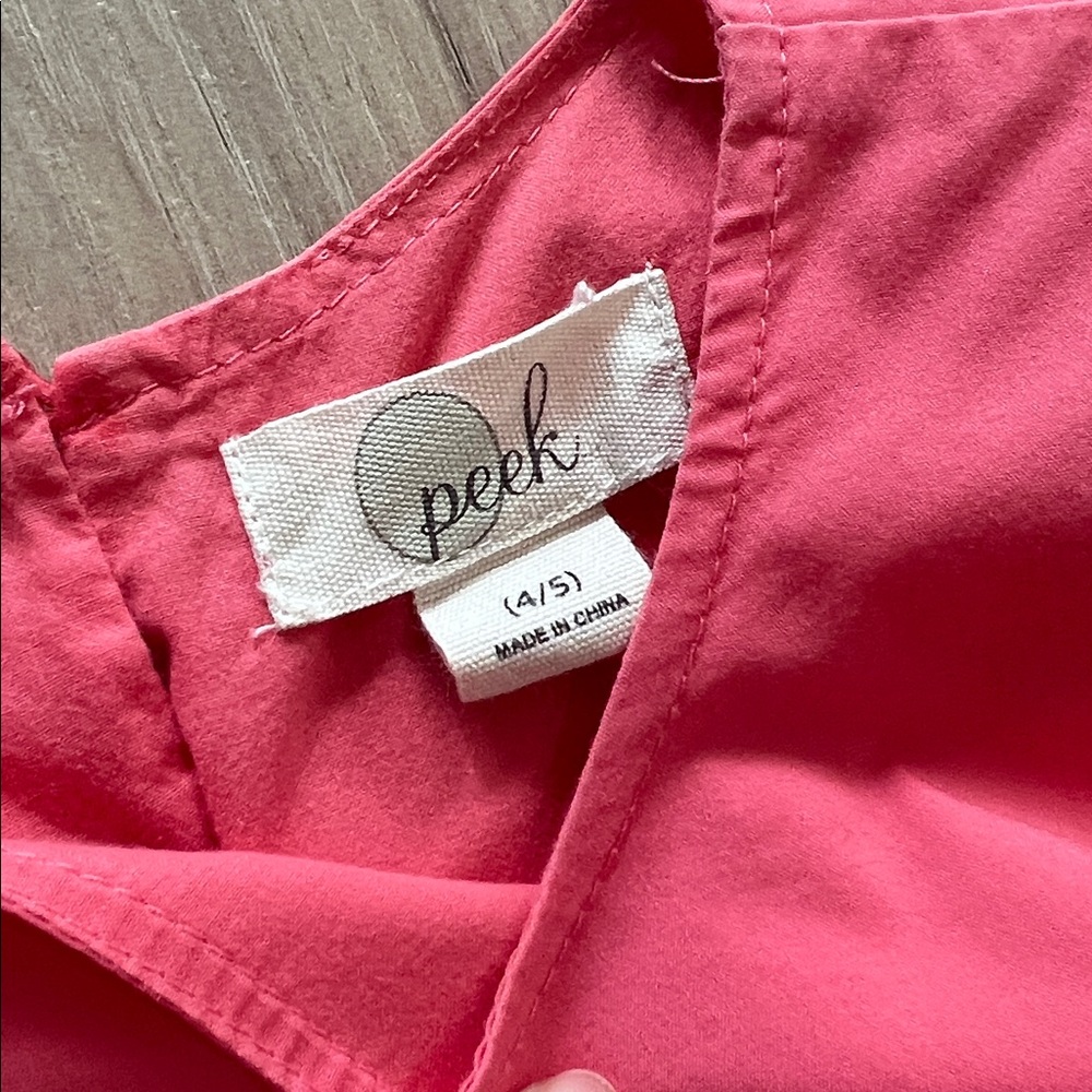 Peek Pink Cotton Blend Puff Sleeve Dress - Picture 4 of 6